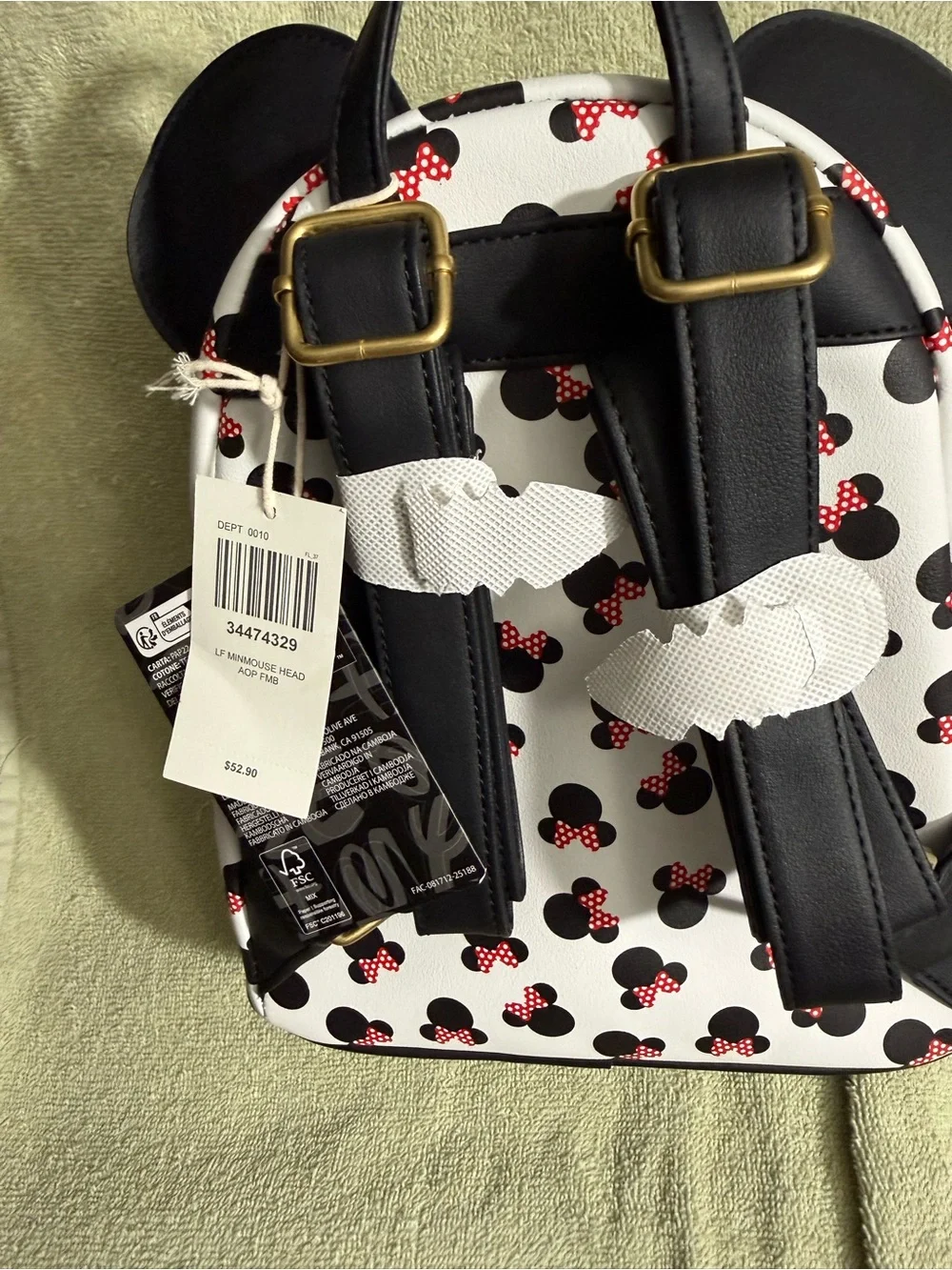 Loungefly Disney Minnie Mouse Heads Mini Backpack NWT